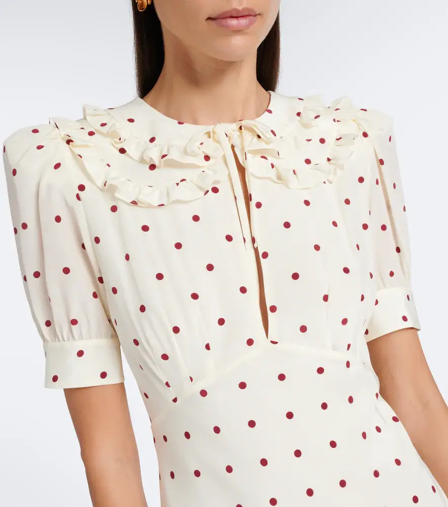 Alessandra Rich Ruffled polka-dot silk midi dress | Thumbnail 3 Alessandra Rich Ruffled polka-dot silk midi dress | Thumbnail 3