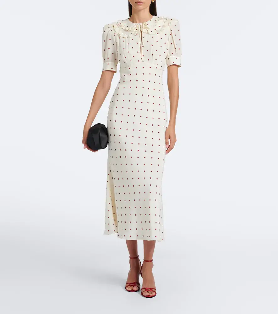 Alessandra Rich Ruffled polka-dot silk midi dress | Thumbnail 5 Alessandra Rich Ruffled polka-dot silk midi dress | Thumbnail 5