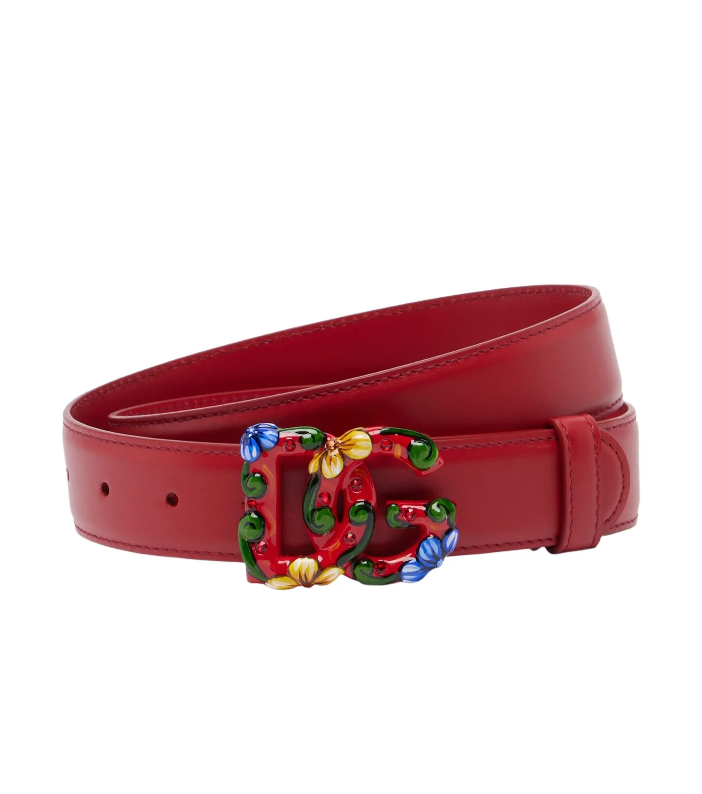 Dolce & Gabbana DG embellished leather belt