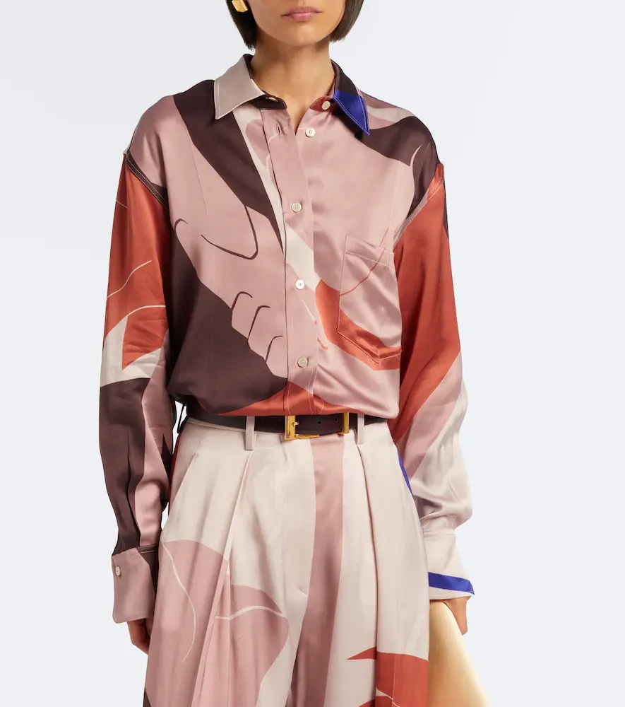Victoria Beckham Printed crêpe satin shirt | Thumbnail 3