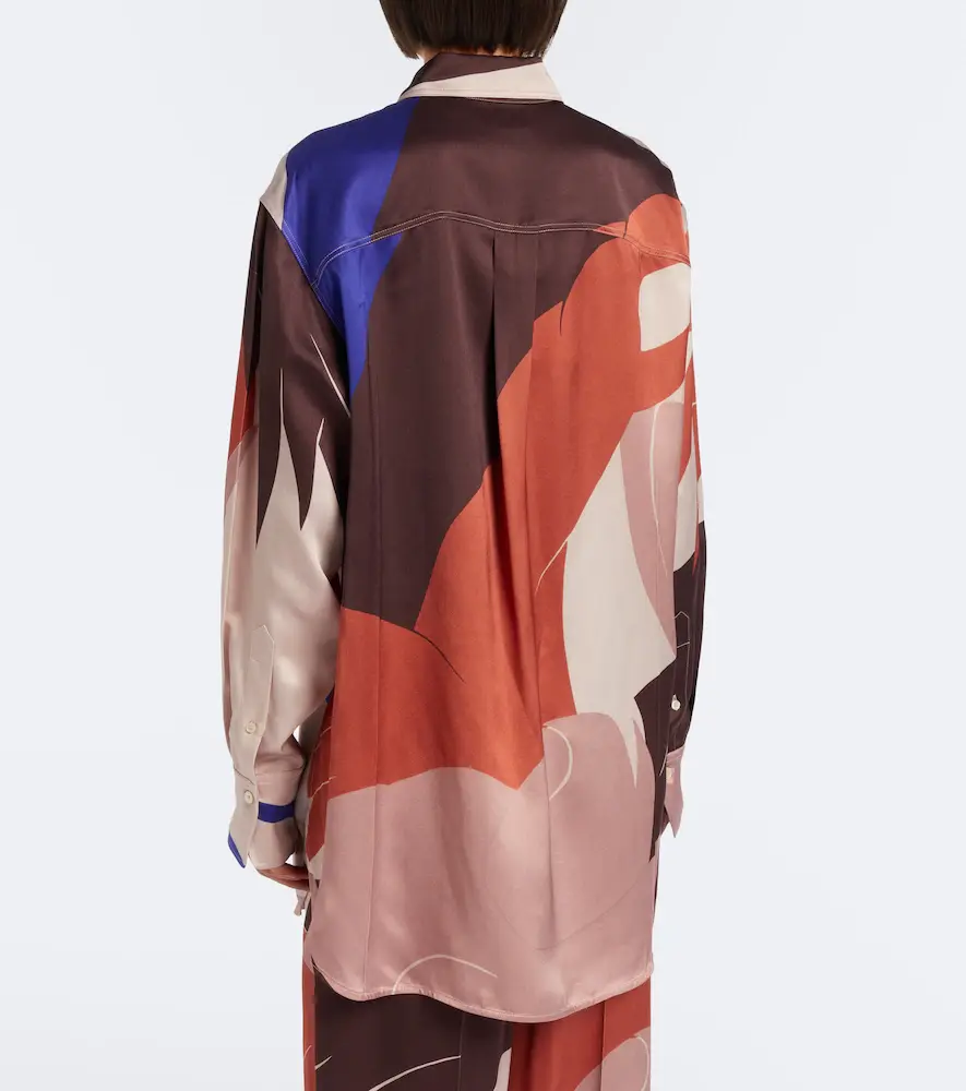 Victoria Beckham Printed crêpe satin shirt | Thumbnail 6