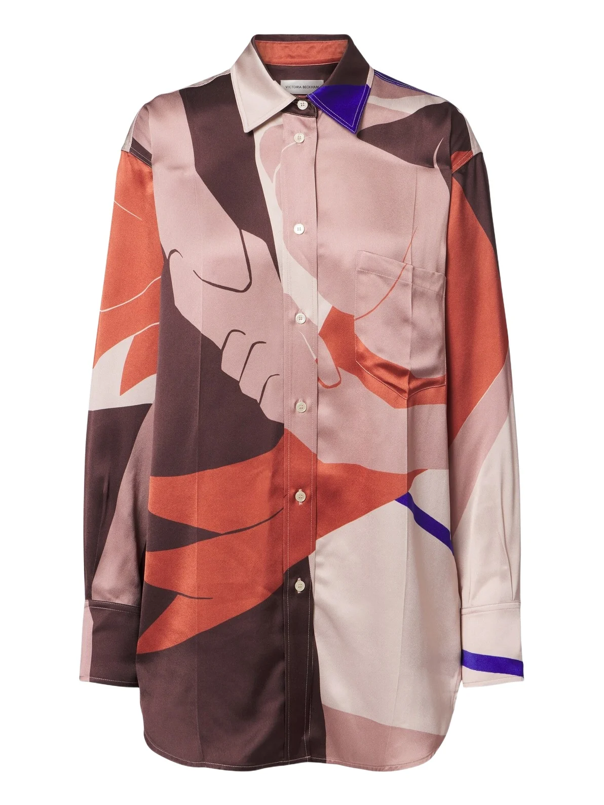 Victoria Beckham Printed crêpe satin shirt