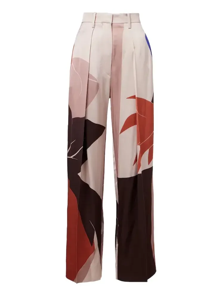 Printed satin wide-leg pants Printed satin wide-leg pants