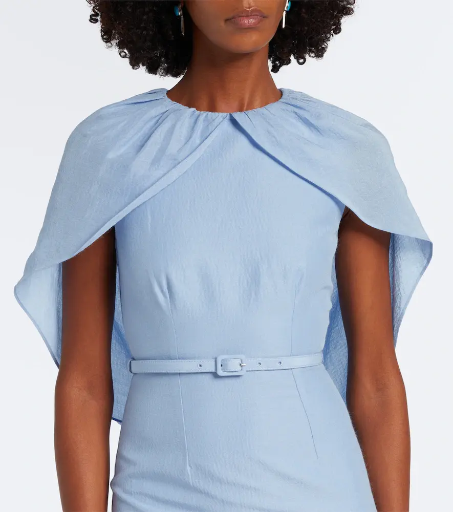 Roland Mouret Belted caped midi dress | Thumbnail 3 Roland Mouret Belted caped midi dress | Thumbnail 3