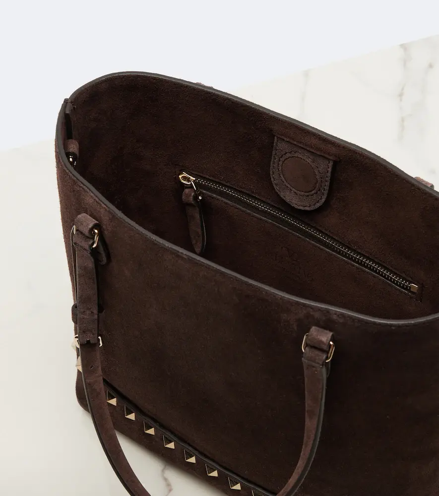 Valentino Garavani Rockstud Small suede top-handle bag | Thumbnail 3