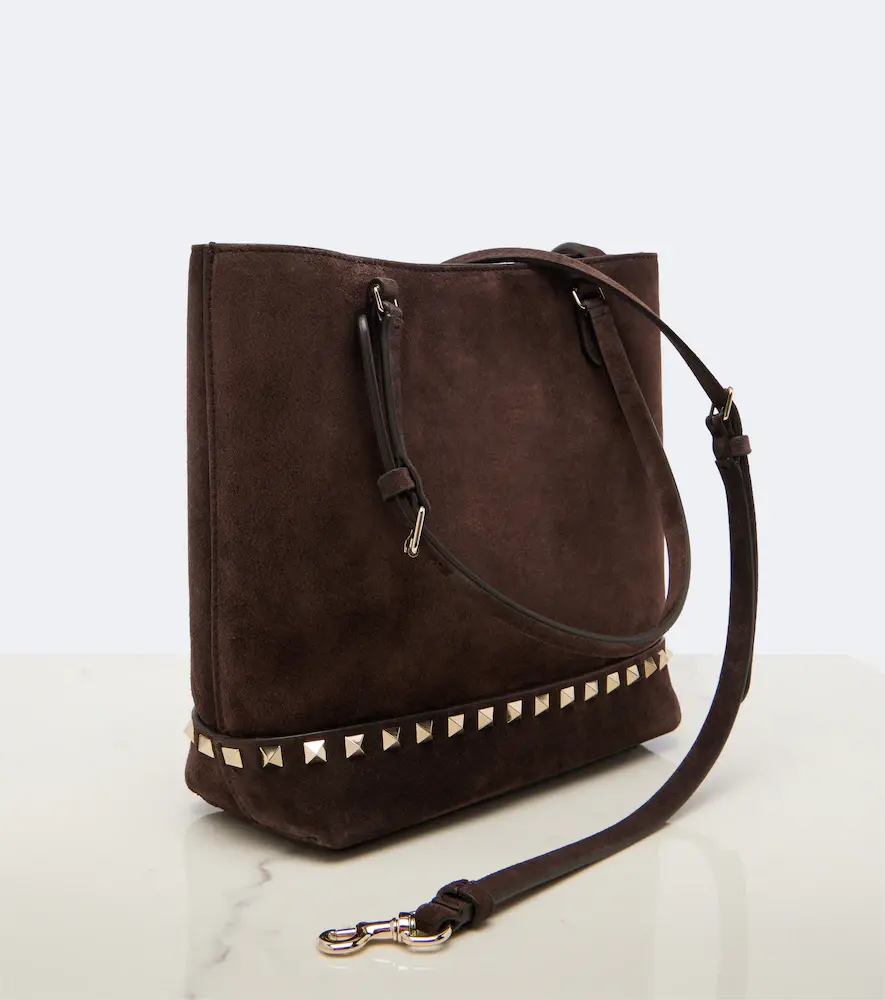 Valentino Garavani Rockstud Small suede top-handle bag | Thumbnail 4