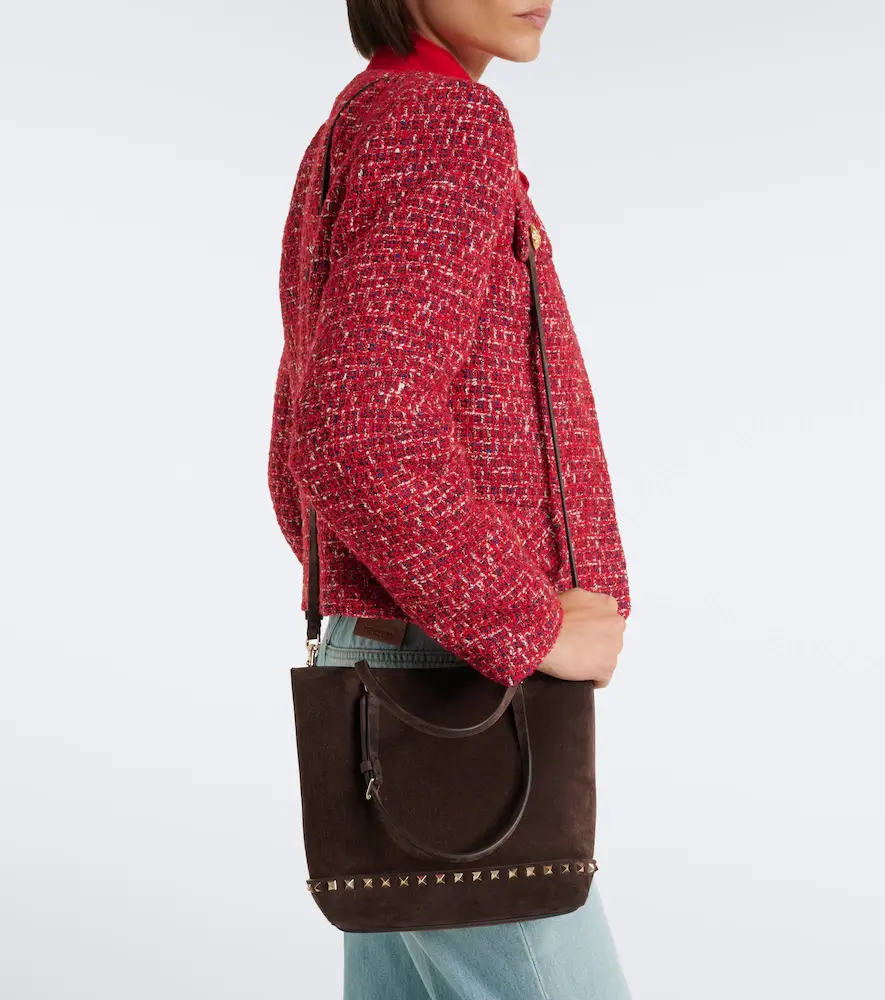 Valentino Garavani Rockstud Small suede top-handle bag | Thumbnail 6