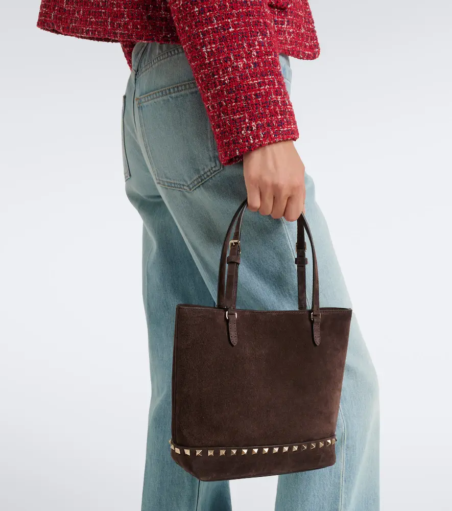 Valentino Garavani Rockstud Small suede top-handle bag | Thumbnail 7