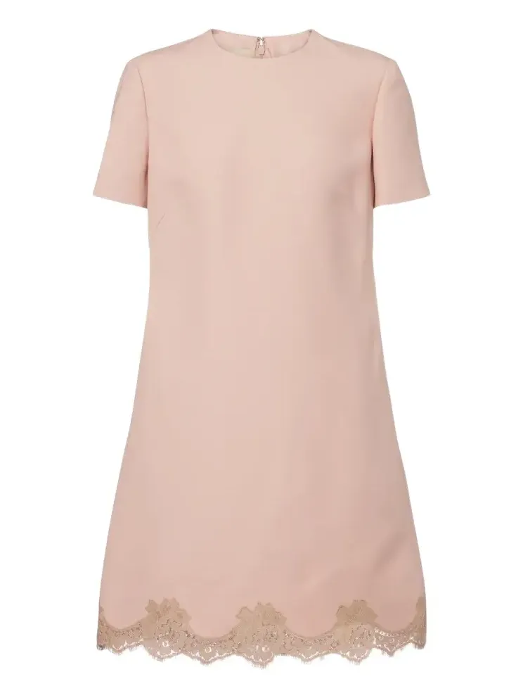 Crepe Couture lace-trimmed minidress