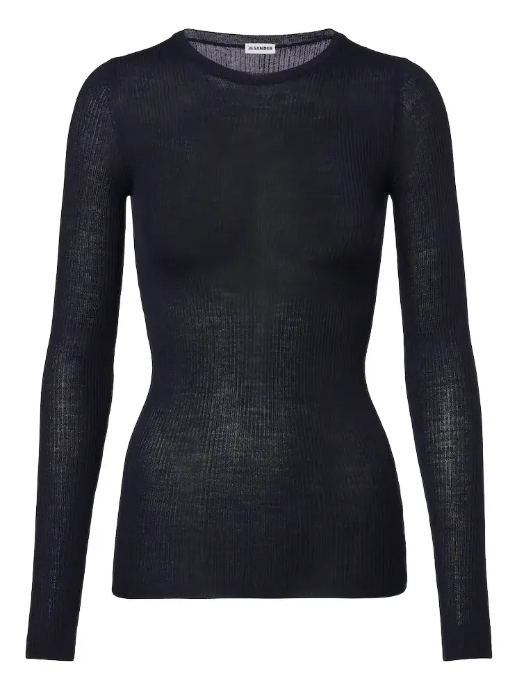 Ribbed-knit wool sweater Ribbed-knit wool sweater