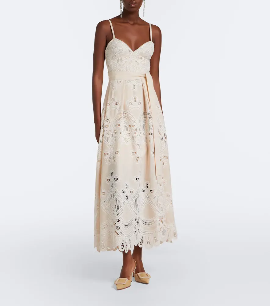Elie Saab Belted embroidered gathered midi dress | Thumbnail 6 Elie Saab Belted embroidered gathered midi dress | Thumbnail 6
