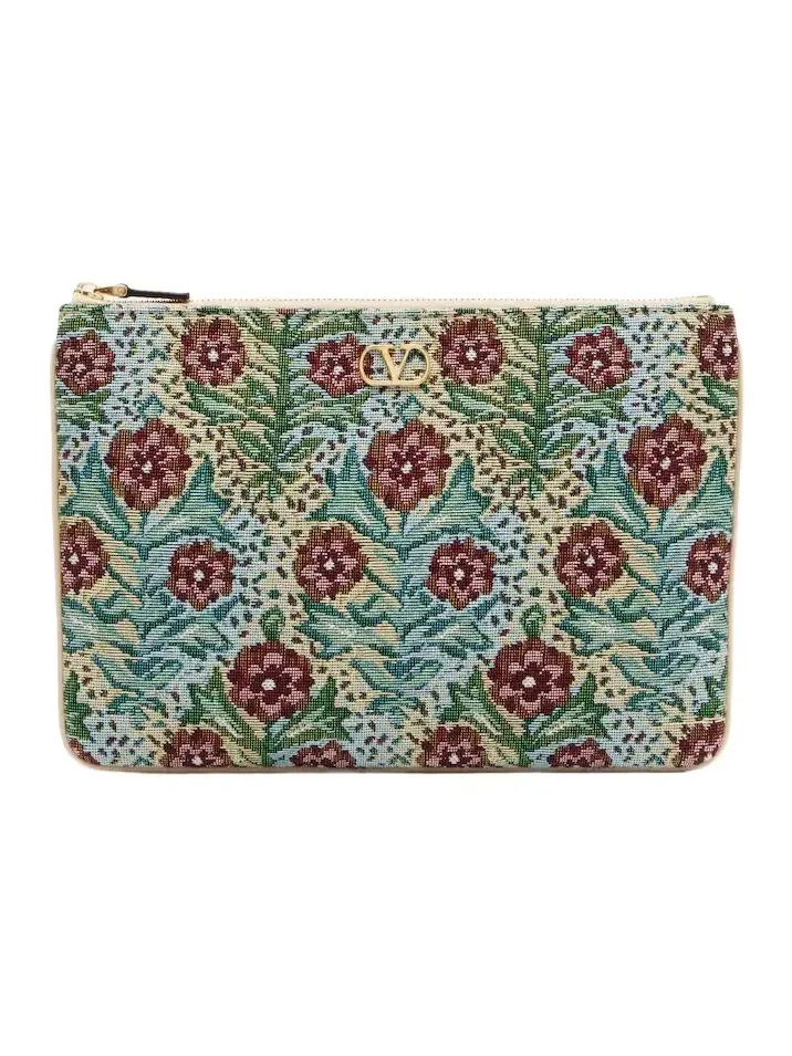 VLogo floral jacquard pouch VLogo floral jacquard pouch