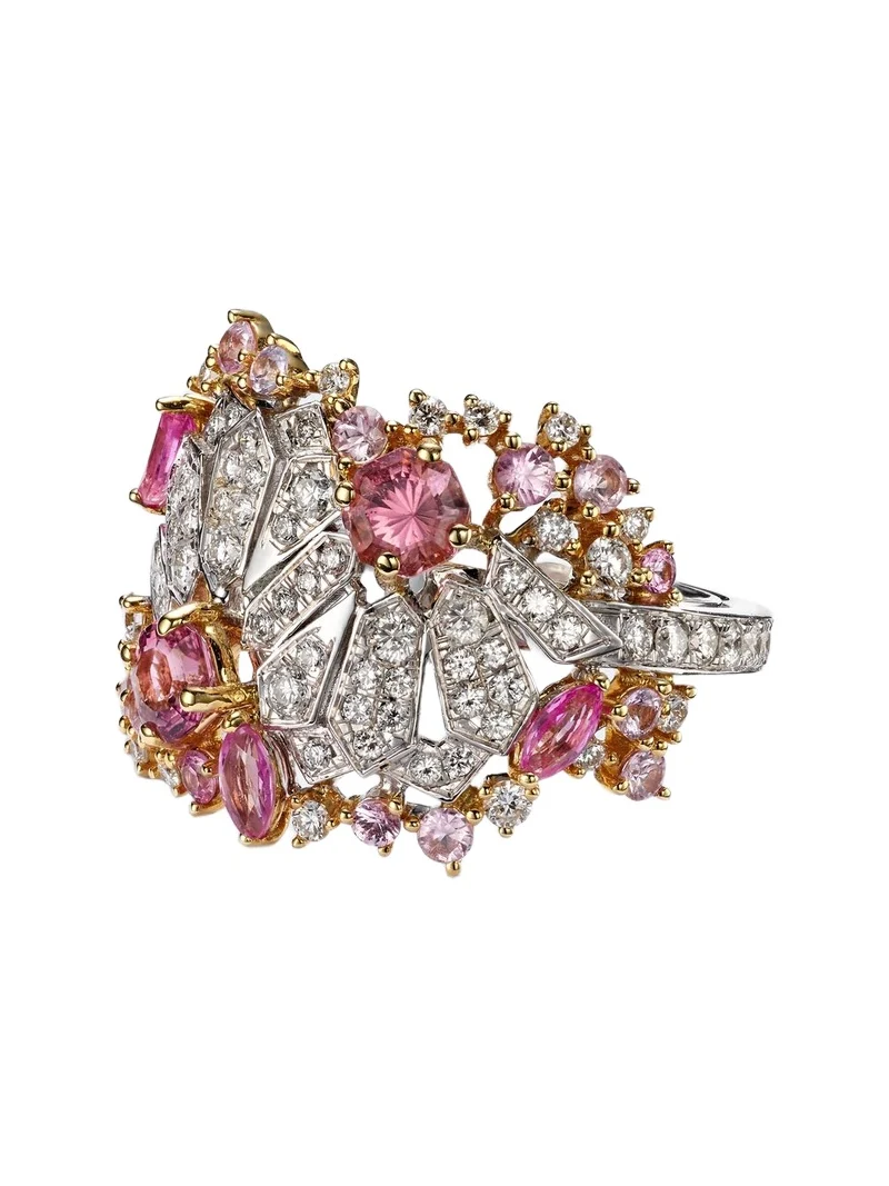 Ananya Magnificent Jewels Volume 2 18kt white and rose gold pinky ring with gemstones