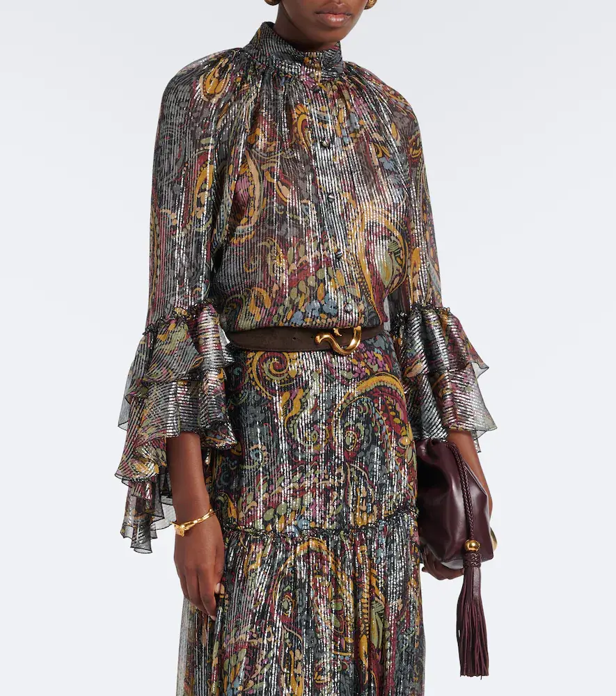 Etro Paisley silk-blend lamé blouse | Thumbnail 2 Etro Paisley silk-blend lamé blouse | Thumbnail 2