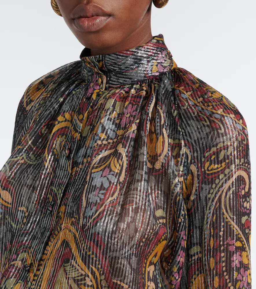 Etro Paisley silk-blend lamé blouse | Thumbnail 3 Etro Paisley silk-blend lamé blouse | Thumbnail 3