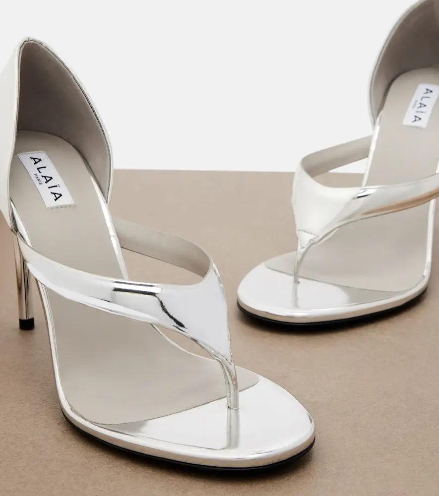 Alaïa Alaïa Infradito mirrored leather thong sandals | Thumbnail 5 Alaïa Alaïa Infradito mirrored leather thong sandals | Thumbnail 5