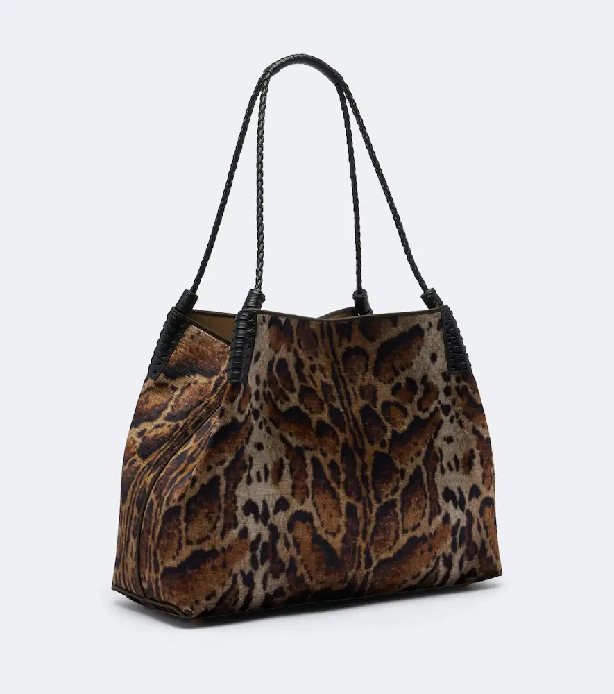 Etro Libra Large leopard-print velvet tote bag | Thumbnail 2