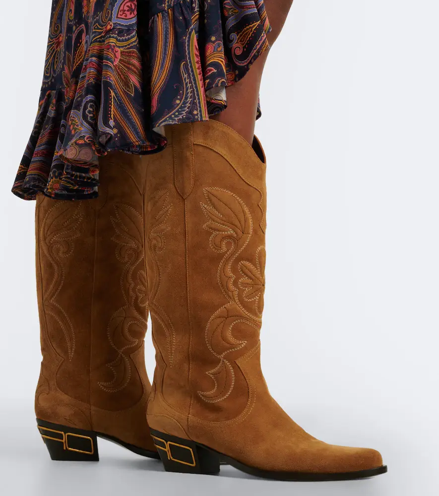 Etro Logo suede cowboy boots | Thumbnail 6 Etro Logo suede cowboy boots | Thumbnail 6