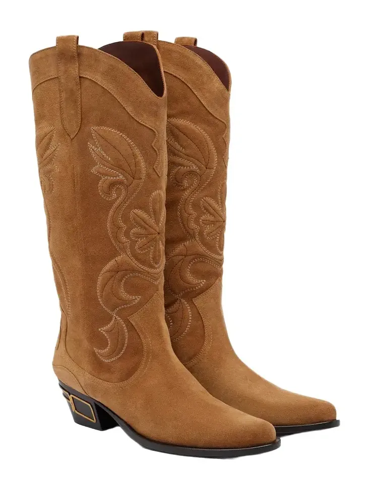 Logo suede cowboy boots Logo suede cowboy boots