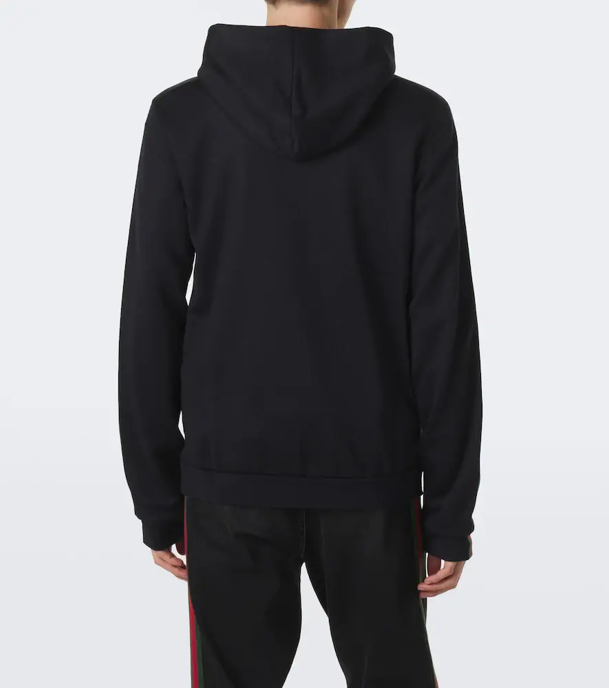 Gucci Web Stripe silk and cotton jersey hoodie | Thumbnail 2 Gucci Web Stripe silk and cotton jersey hoodie | Thumbnail 2
