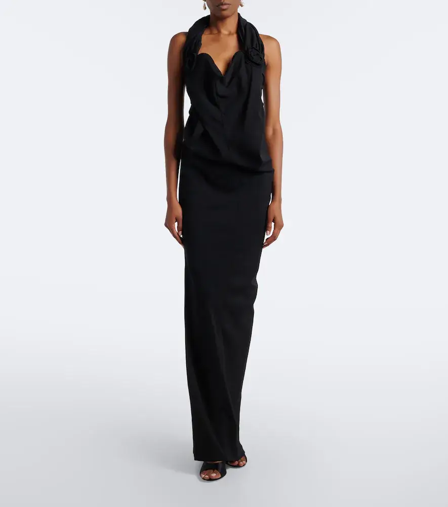 Magda Butrym Floral-appliqué wool-blend gown | Thumbnail 7 Magda Butrym Floral-appliqué wool-blend gown | Thumbnail 7