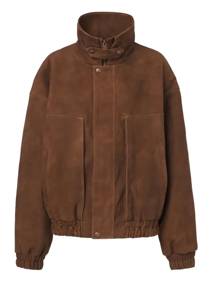 Suede bomber jacket