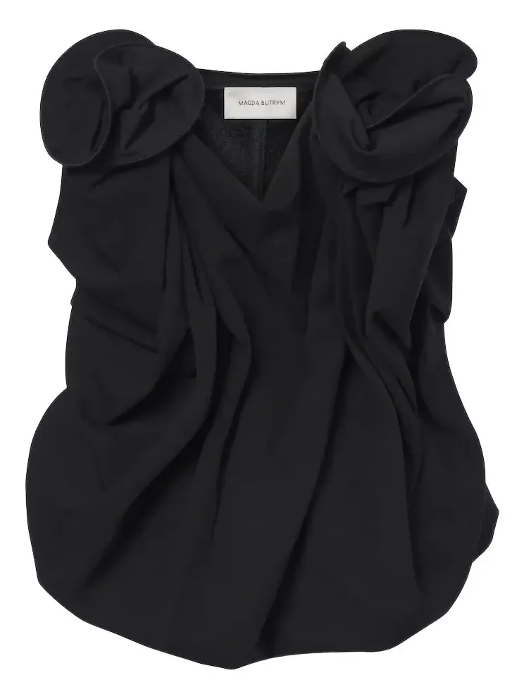 Magda Butrym Floral-appliqué wool-blend top