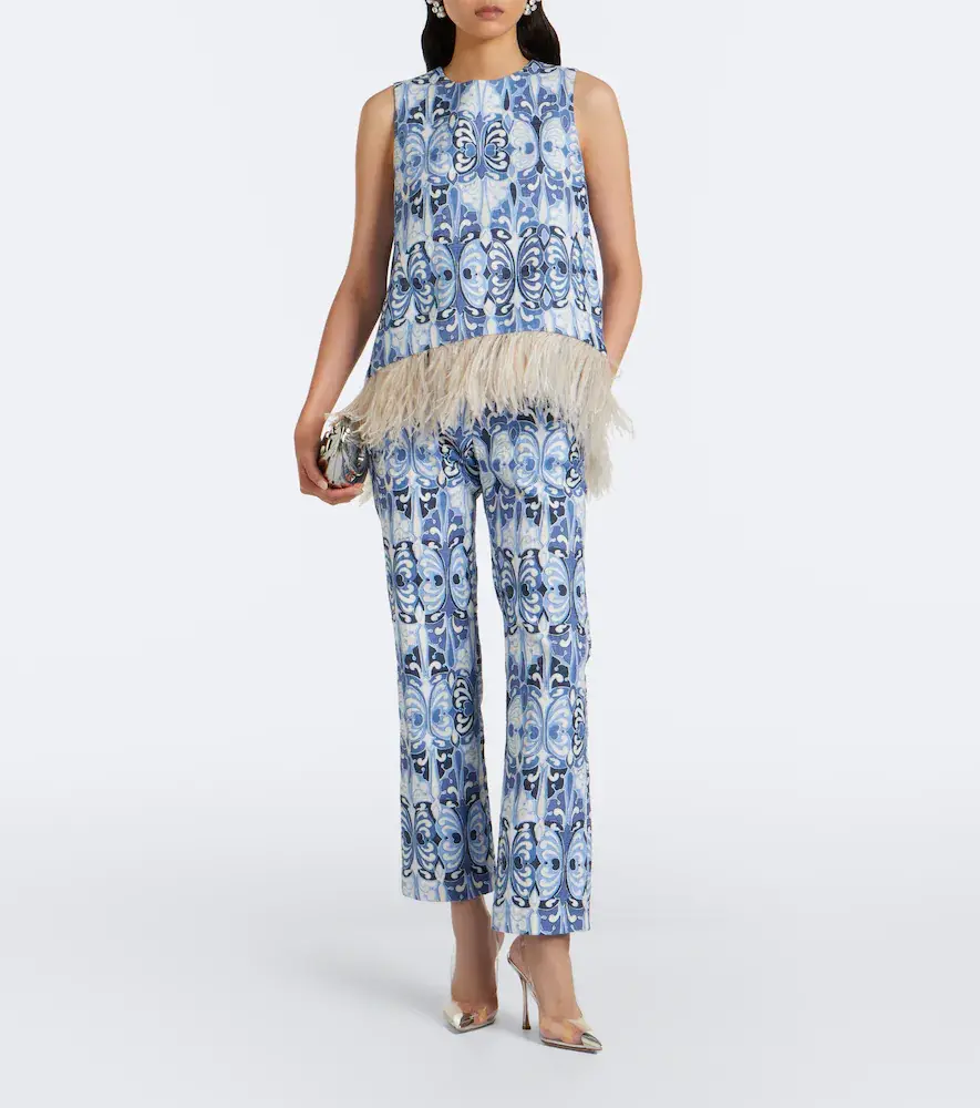 La DoubleJ La Scala feather-trimmed cotton top | Thumbnail 6 La DoubleJ La Scala feather-trimmed cotton top | Thumbnail 6