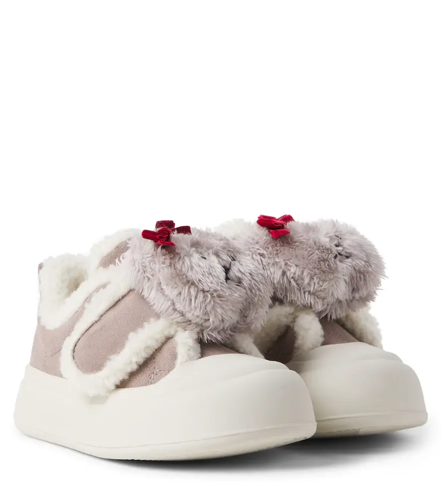 MONNALISA Bow-detail suede sneakers | Image 1 MONNALISA Bow-detail suede sneakers | Image 1