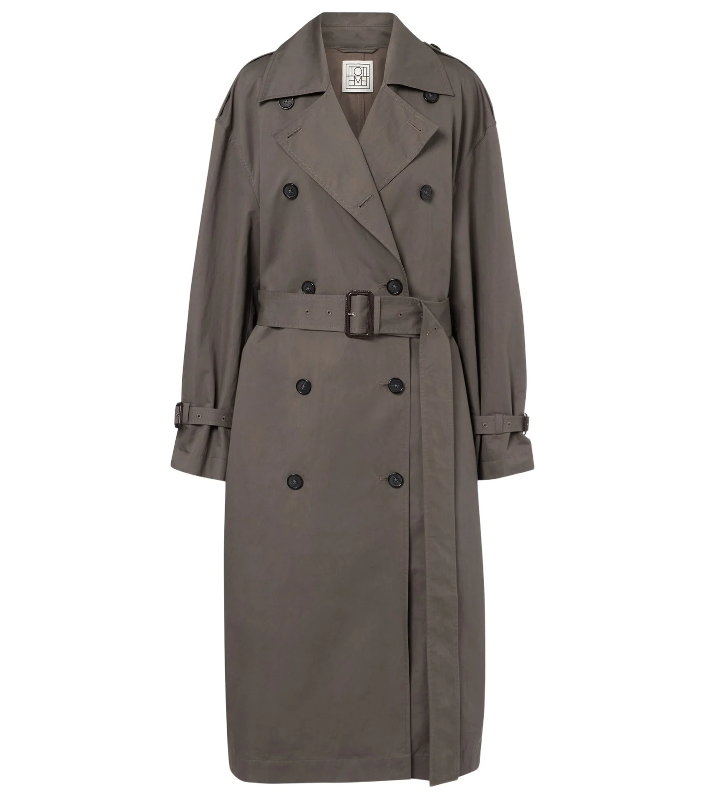 Double-breasted cotton-blend trench coat