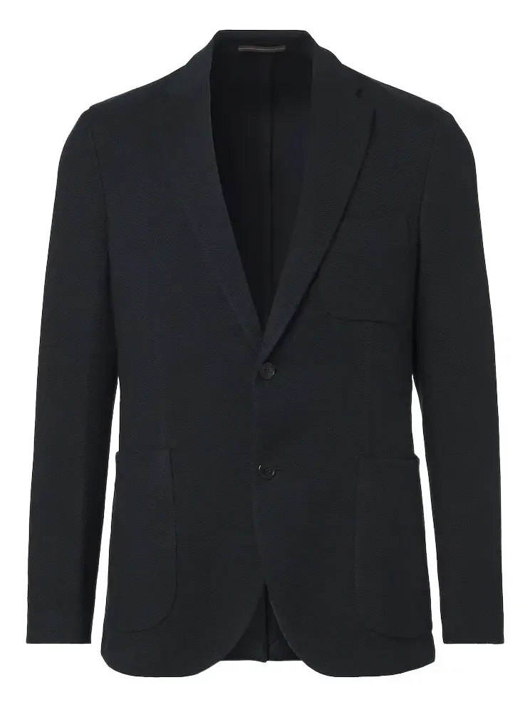 Single-breasted wool-blend blazer
