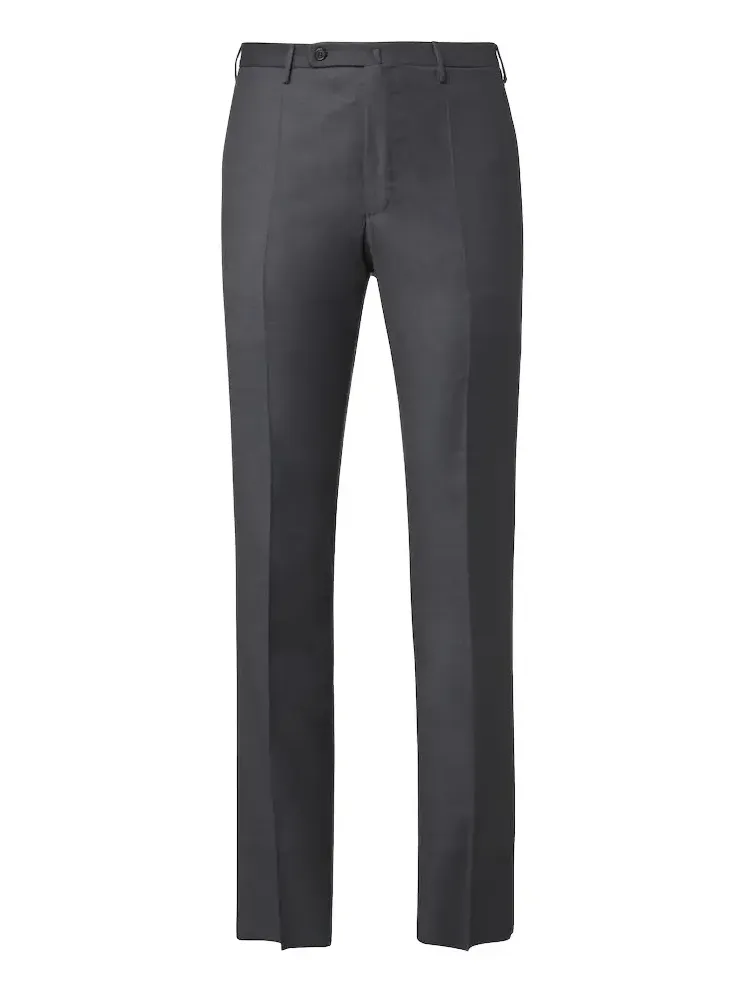 Virgin wool flannel slim pants