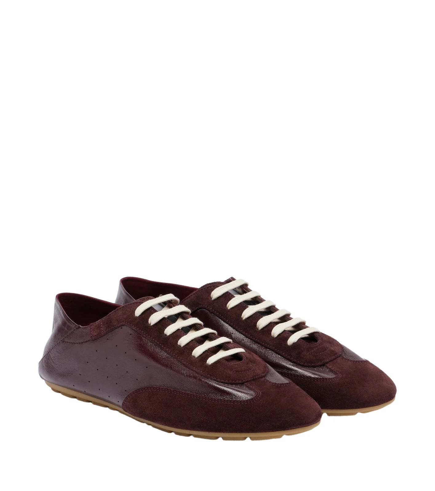 Saint Laurent Lewis suede-trimmed leather sneakers