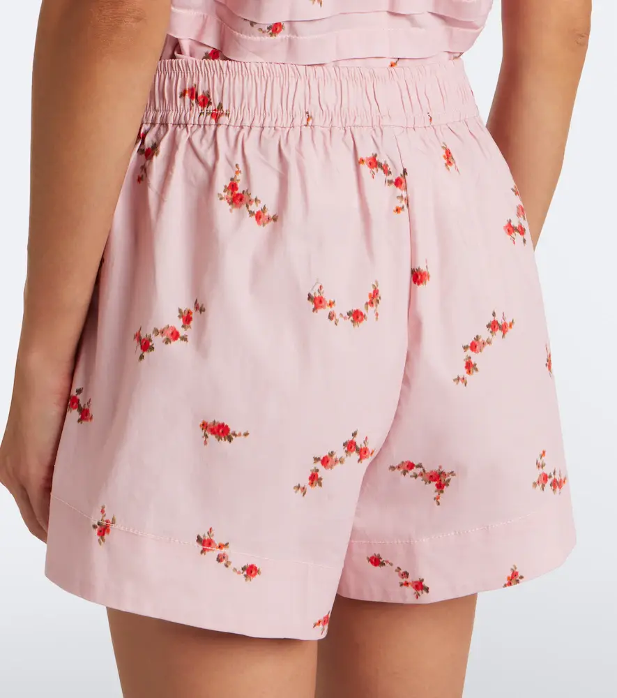 Ganni Floral cotton-blend poplin shorts | Thumbnail 3 Ganni Floral cotton-blend poplin shorts | Thumbnail 3
