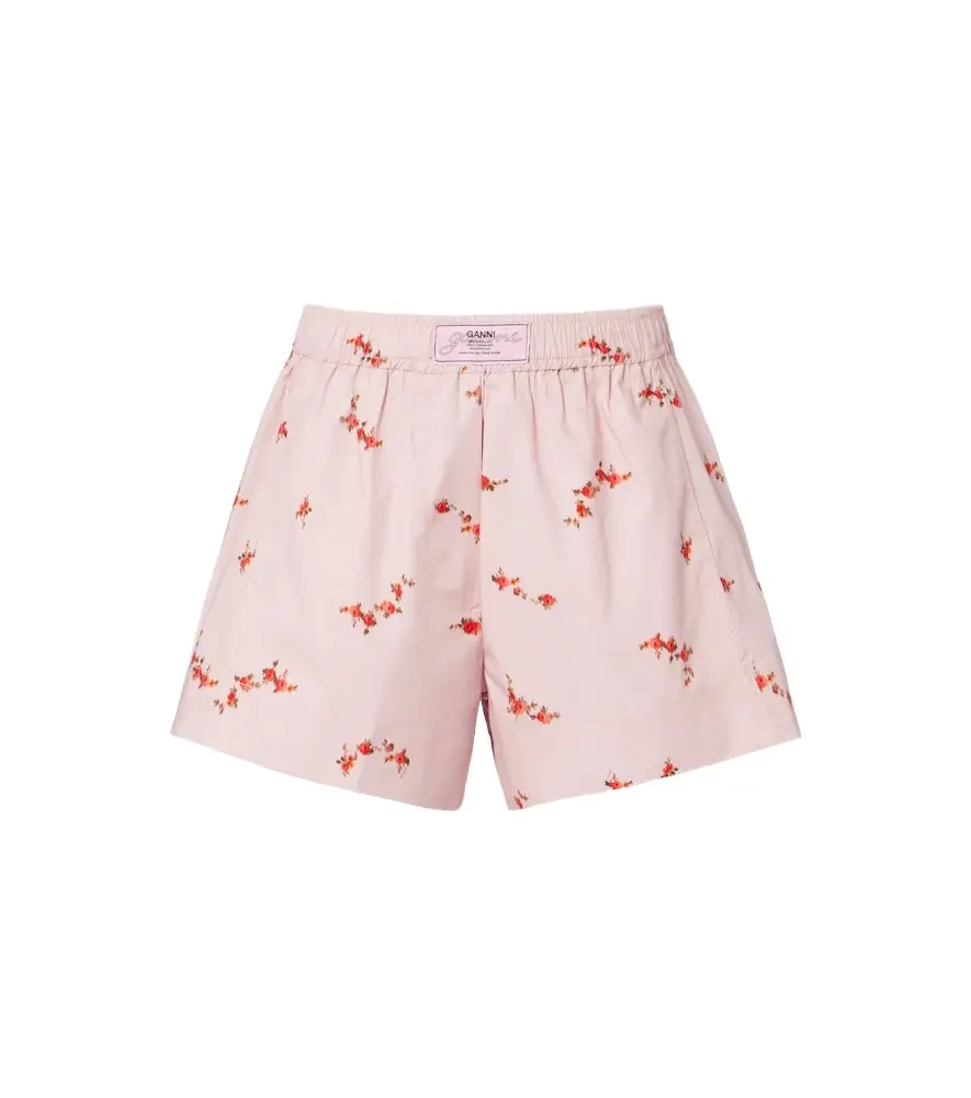 Ganni Floral cotton-blend poplin shorts | Image 1 Ganni Floral cotton-blend poplin shorts | Image 1