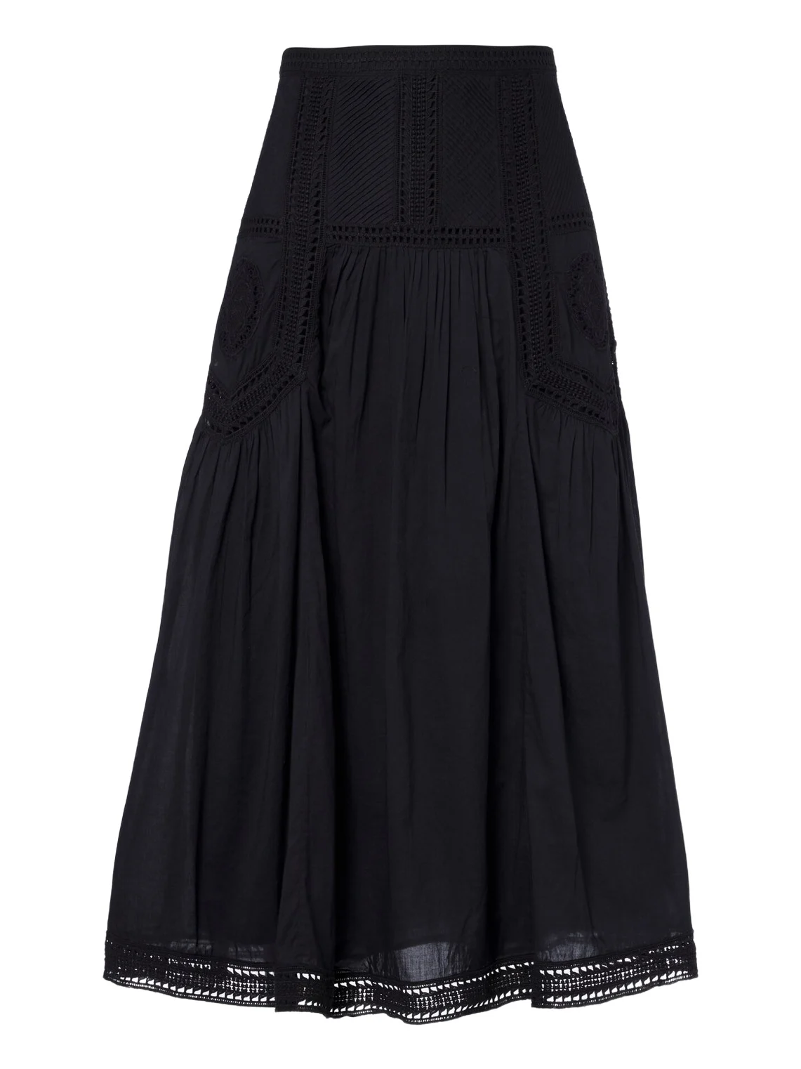 Ulla Johnson Alice embroidered tiered cotton midi skirt