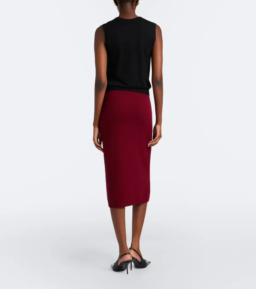 Alessandra Rich Knitted pointelle virgin wool midi skirt | Thumbnail 3 Alessandra Rich Knitted pointelle virgin wool midi skirt | Thumbnail 3