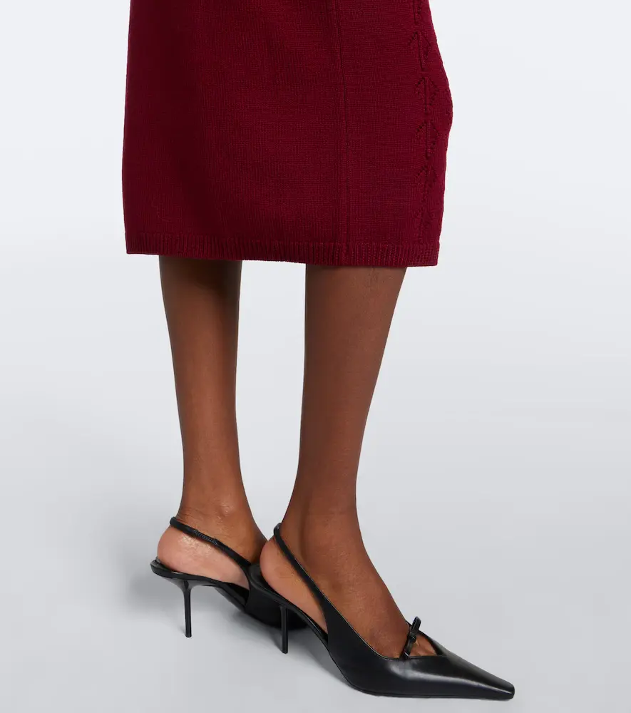 Alessandra Rich Knitted pointelle virgin wool midi skirt | Thumbnail 4 Alessandra Rich Knitted pointelle virgin wool midi skirt | Thumbnail 4