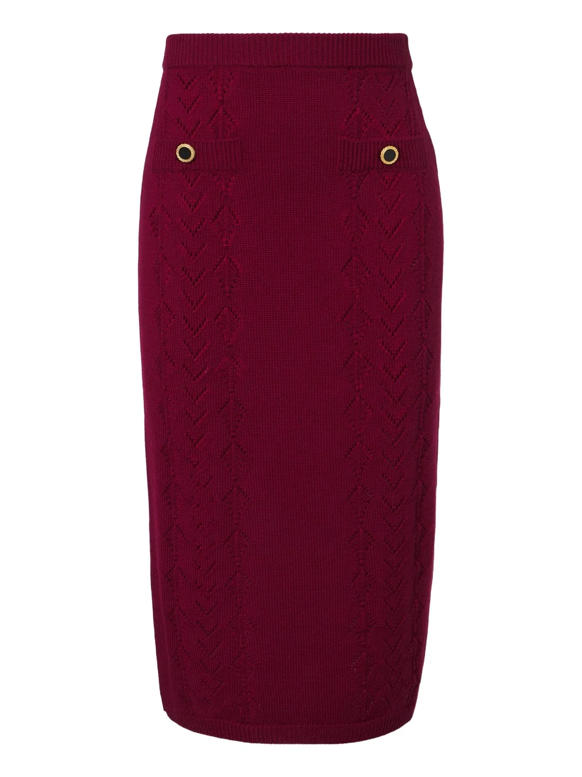 Knitted pointelle virgin wool midi skirt Knitted pointelle virgin wool midi skirt