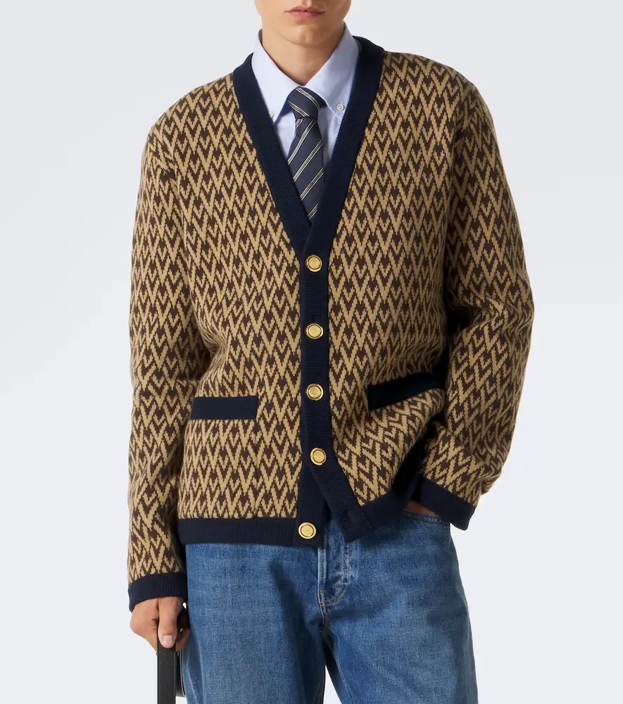 Valentino Garavani Toute La V jacquard virgin wool cardigan | Thumbnail 2