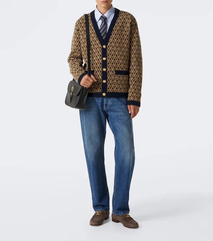 Valentino Garavani Toute La V jacquard virgin wool cardigan | Thumbnail 4