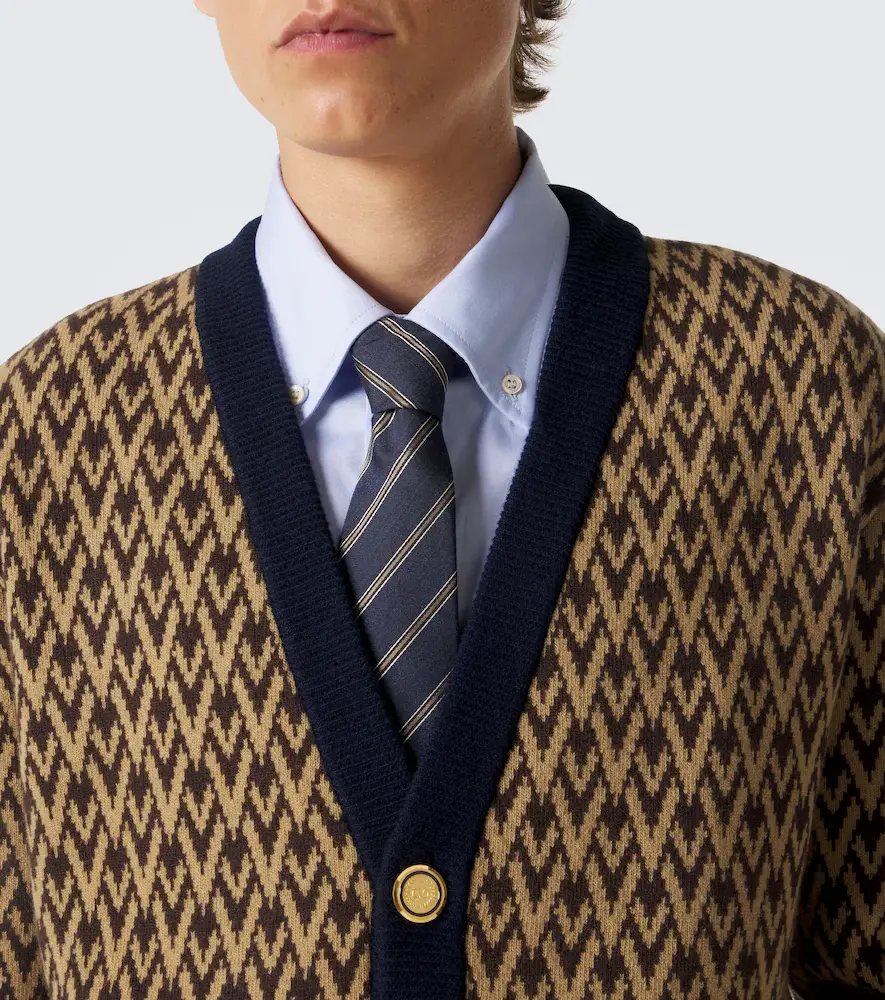 Valentino Garavani Toute La V jacquard virgin wool cardigan | Thumbnail 5
