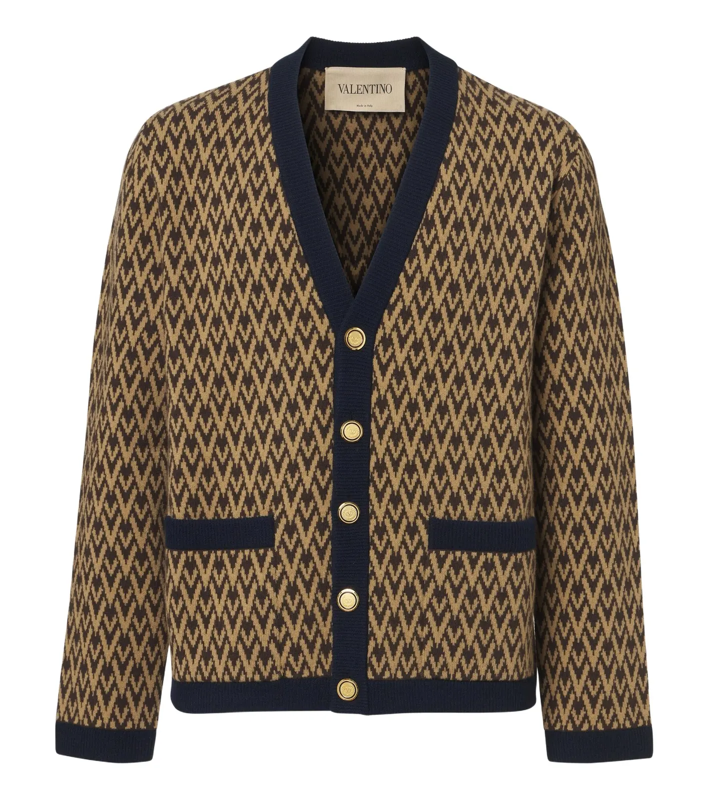 Toute La V jacquard virgin wool cardigan Toute La V jacquard virgin wool cardigan