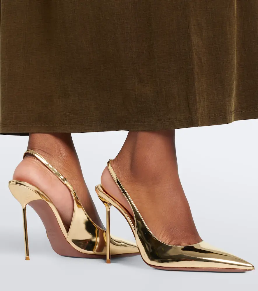 Paris Texas Lidia metallic leather slingback pumps | Thumbnail 5 Paris Texas Lidia metallic leather slingback pumps | Thumbnail 5