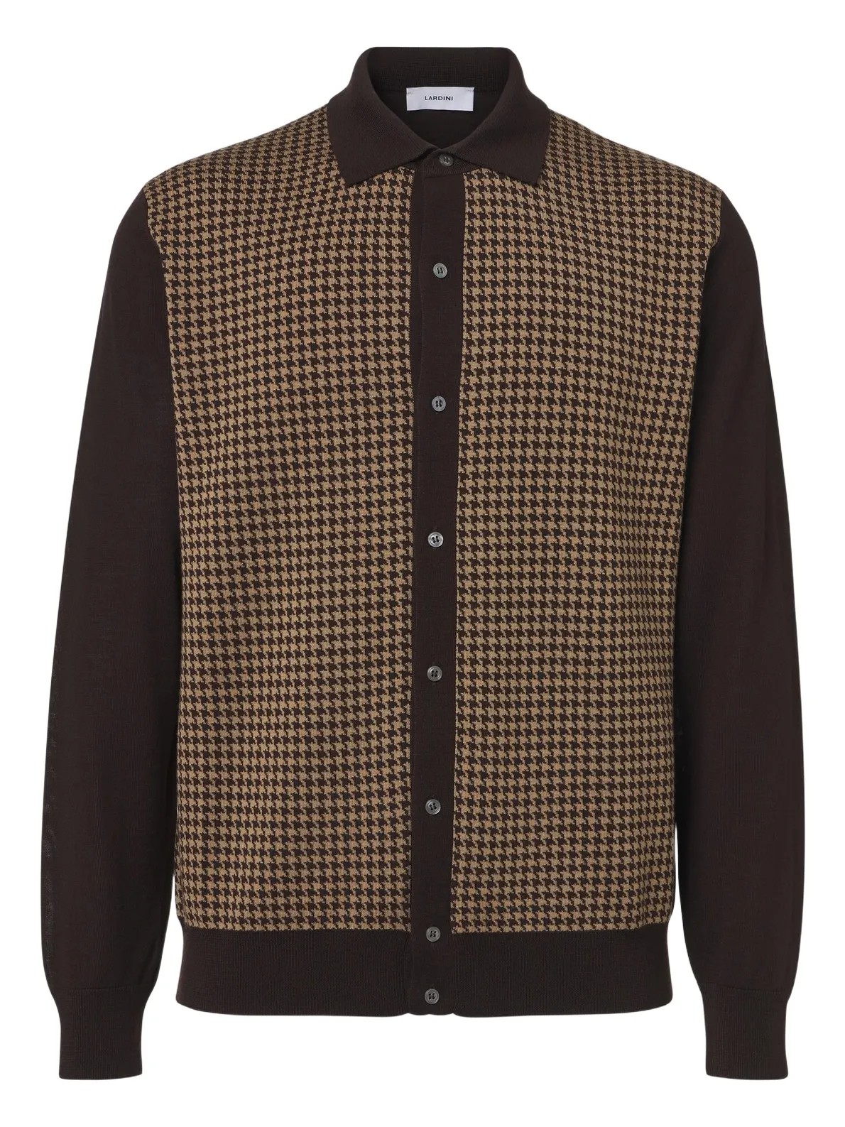 Lardini Houndstooth wool cardigan