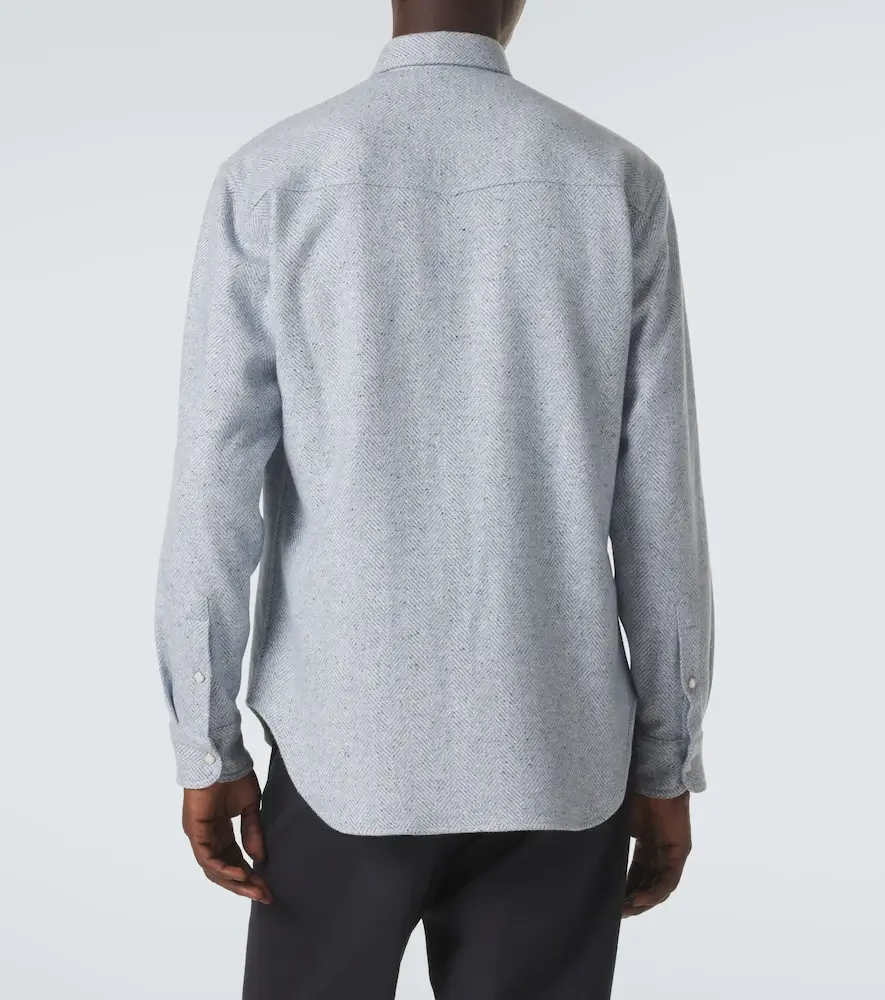 UMIT BENAN Kevin cashmere and silk Western shirt | Thumbnail 2 UMIT BENAN Kevin cashmere and silk Western shirt | Thumbnail 2