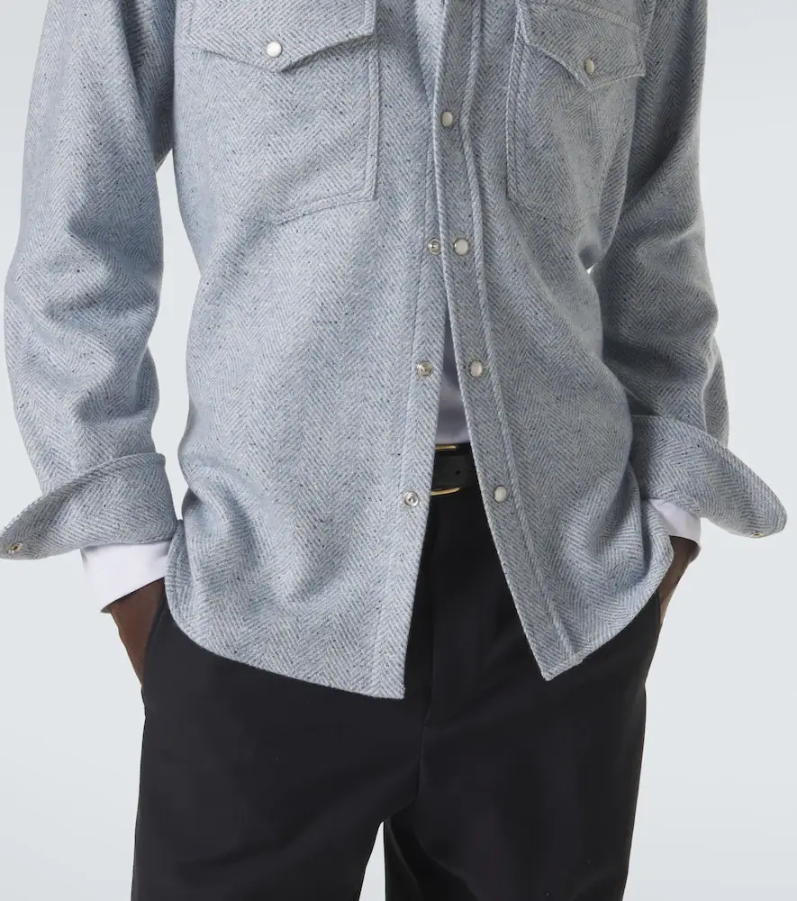 UMIT BENAN Kevin cashmere and silk Western shirt | Thumbnail 6 UMIT BENAN Kevin cashmere and silk Western shirt | Thumbnail 6