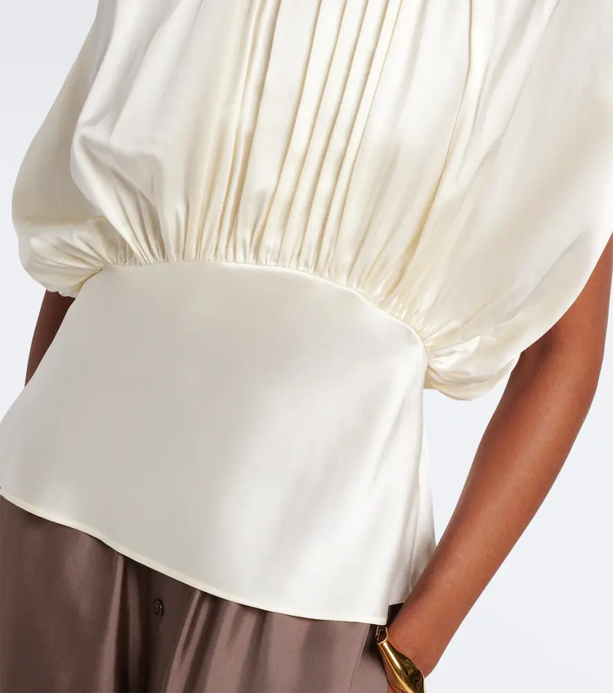 Tove Peta draped peplum silk satin top | Thumbnail 2