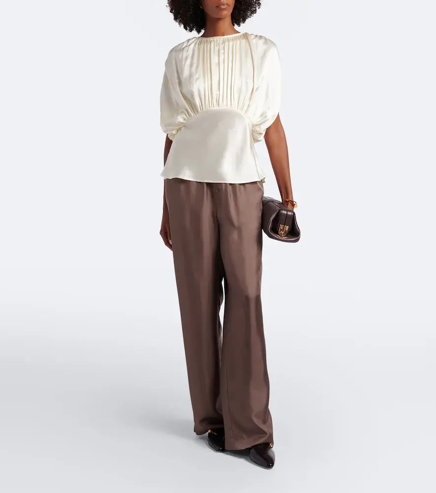 Tove Peta draped peplum silk satin top | Thumbnail 3