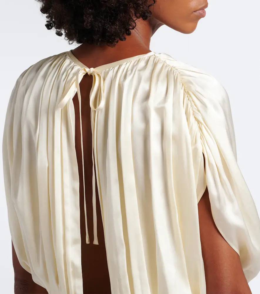 Tove Peta draped peplum silk satin top | Thumbnail 5